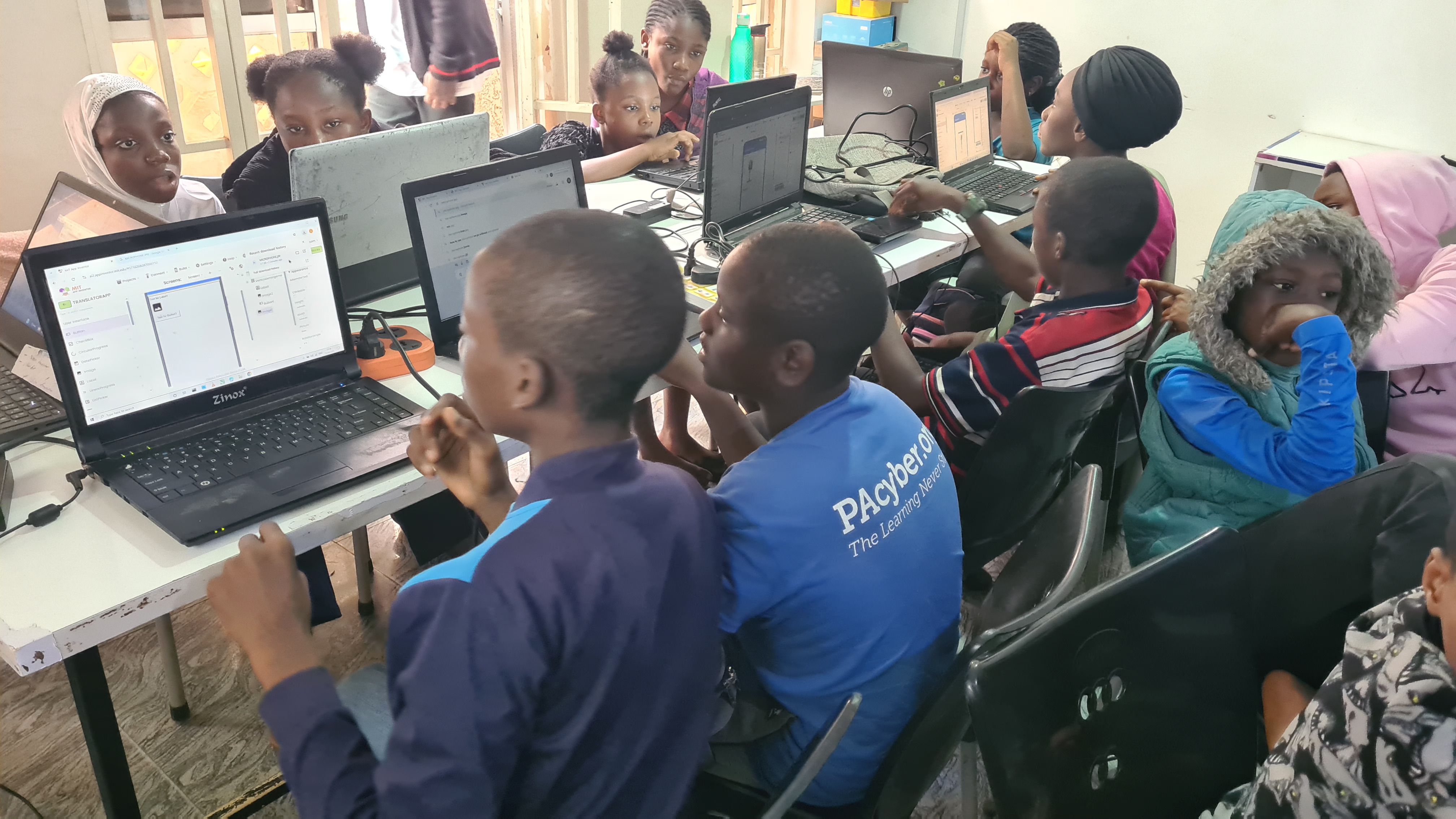 Students practicing CBT exams at computer lab