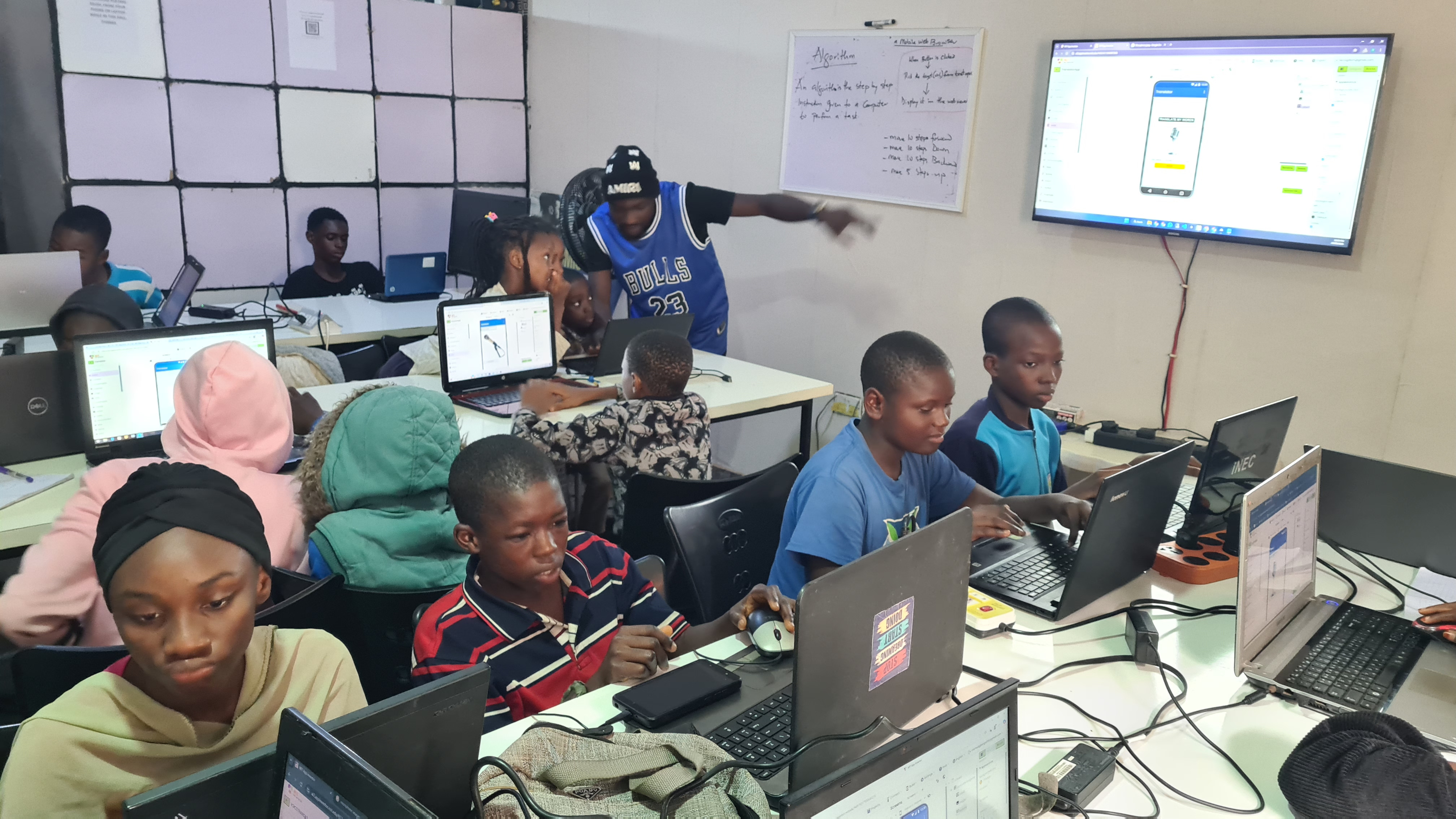 Students creating animations in digital lab session